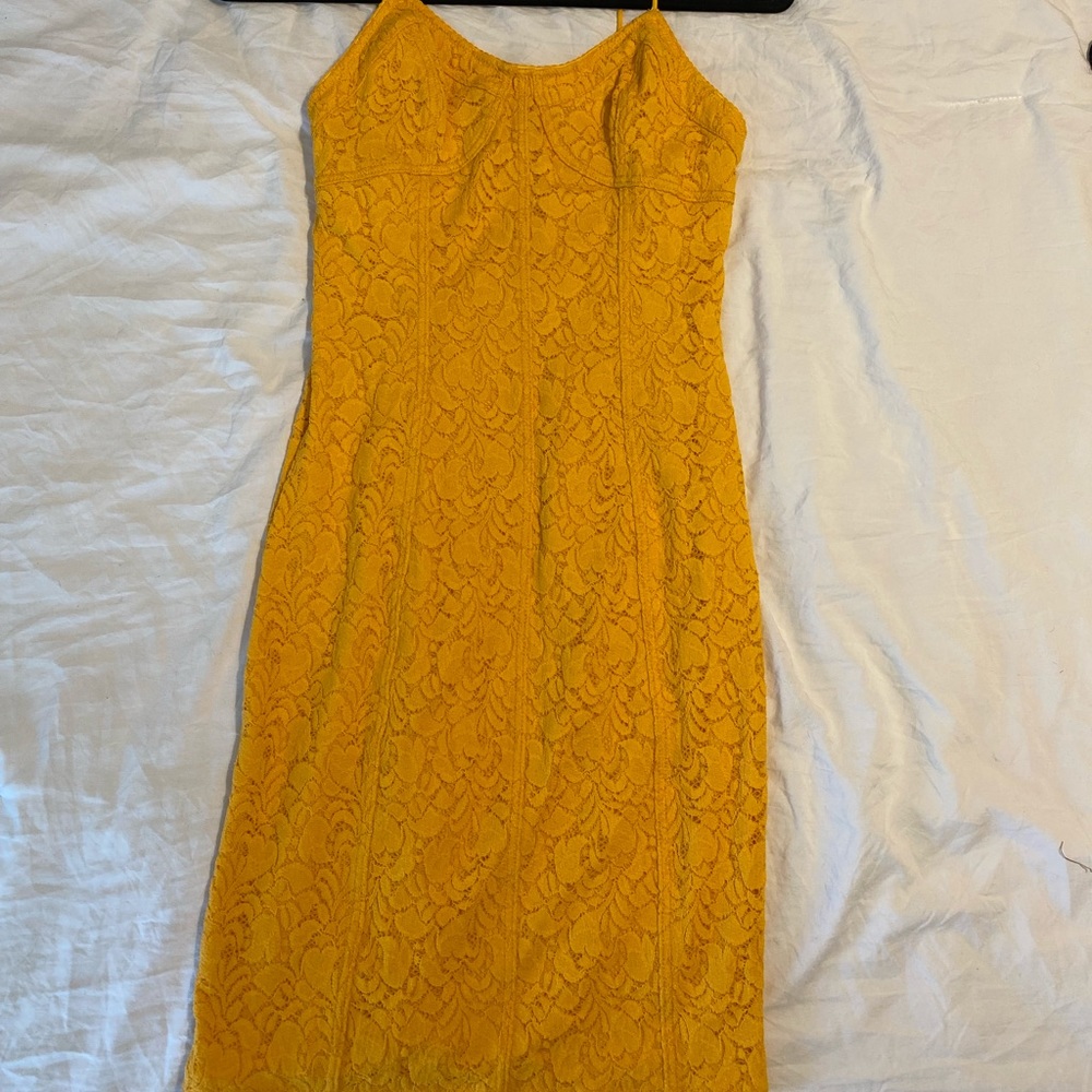 Free people gold body-hugging dress